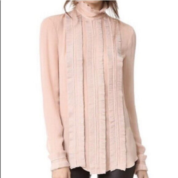 NWT NICHOLAS Blush Fine Pleat Blouse - Picture 1 of 15